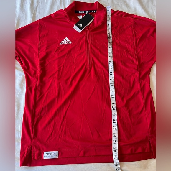NWT Adidas Men’s Sideline 1/4-Zip Knit Pullover M Red / White - Picture 14 of 16